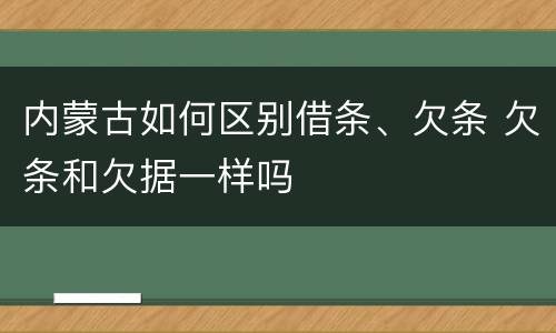 内蒙古如何区别借条、欠条 欠条和欠据一样吗