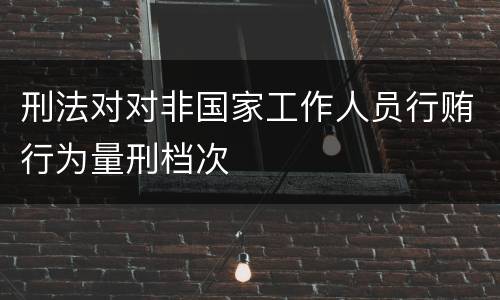 刑法对对非国家工作人员行贿行为量刑档次