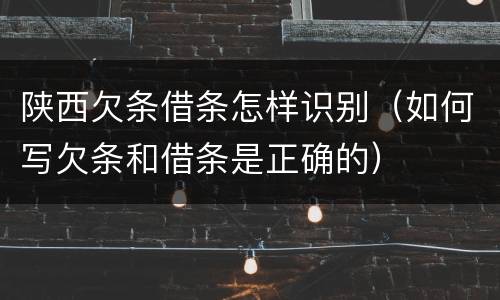 陕西欠条借条怎样识别（如何写欠条和借条是正确的）
