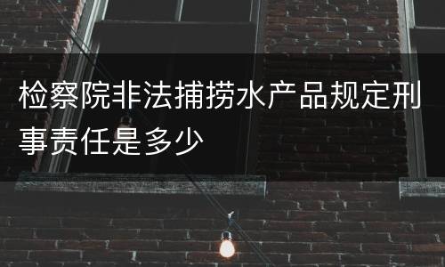 检察院非法捕捞水产品规定刑事责任是多少