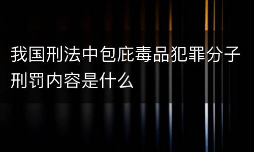 我国刑法中包庇毒品犯罪分子刑罚内容是什么