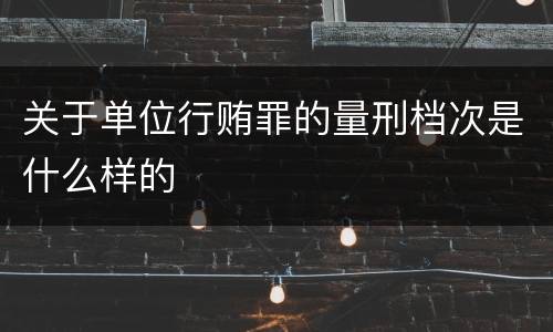 关于单位行贿罪的量刑档次是什么样的
