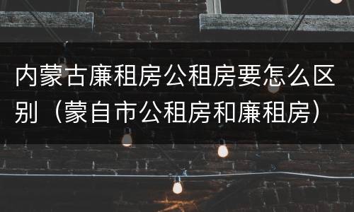 内蒙古廉租房公租房要怎么区别（蒙自市公租房和廉租房）