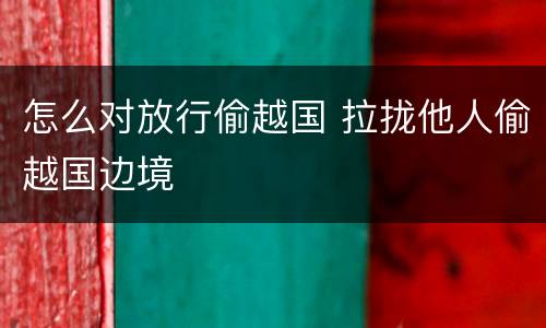 怎么对放行偷越国 拉拢他人偷越国边境