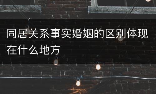 同居关系事实婚姻的区别体现在什么地方