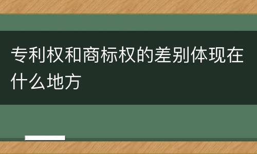 专利权和商标权的差别体现在什么地方