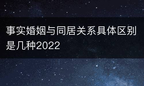 事实婚姻与同居关系具体区别是几种2022
