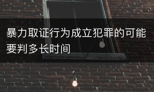 暴力取证行为成立犯罪的可能要判多长时间