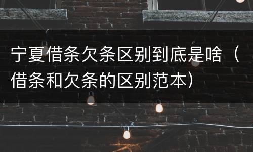 宁夏借条欠条区别到底是啥（借条和欠条的区别范本）