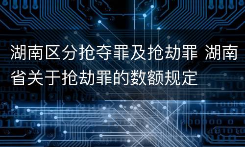 湖南区分抢夺罪及抢劫罪 湖南省关于抢劫罪的数额规定