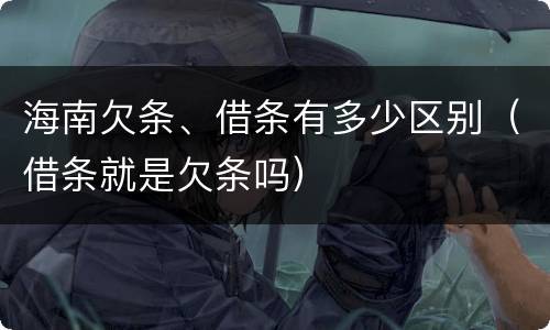 海南欠条、借条有多少区别（借条就是欠条吗）