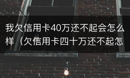 我欠信用卡40万还不起会怎么样（欠信用卡四十万还不起怎么办）