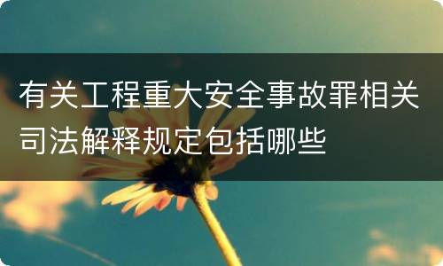 有关工程重大安全事故罪相关司法解释规定包括哪些