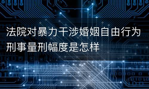 法院对暴力干涉婚姻自由行为刑事量刑幅度是怎样