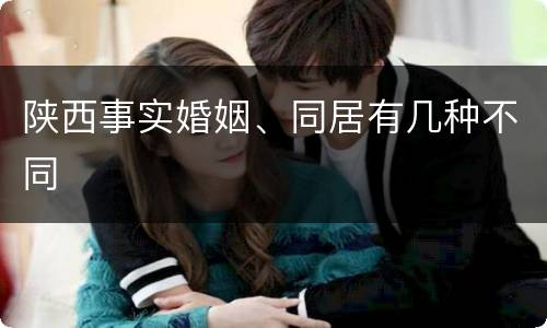 陕西事实婚姻、同居有几种不同