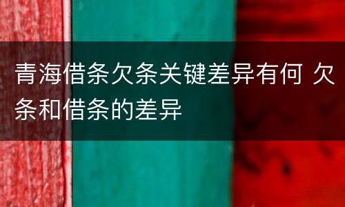 青海借条欠条关键差异有何 欠条和借条的差异