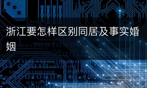 浙江要怎样区别同居及事实婚姻