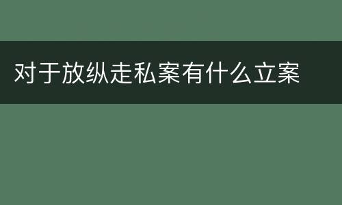 对于放纵走私案有什么立案