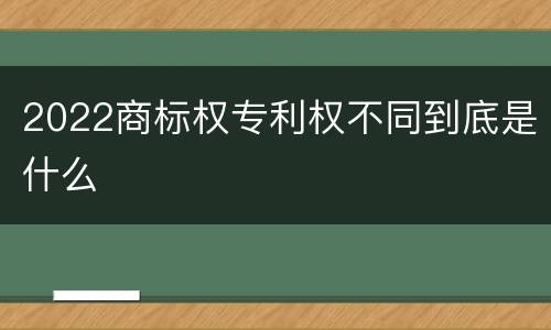 2022商标权专利权不同到底是什么