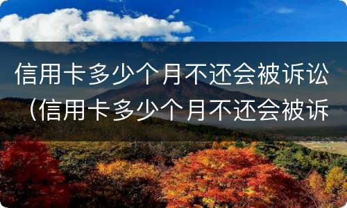 信用卡多少个月不还会被诉讼（信用卡多少个月不还会被诉讼终结）
