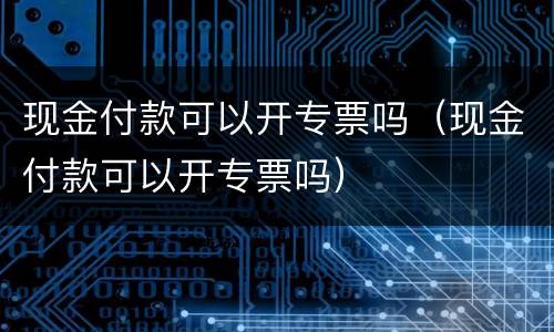 现金付款可以开专票吗（现金付款可以开专票吗）