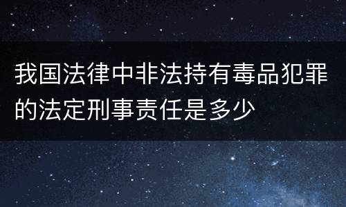 我国法律中非法持有毒品犯罪的法定刑事责任是多少