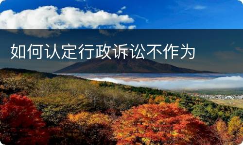 如何认定行政诉讼不作为