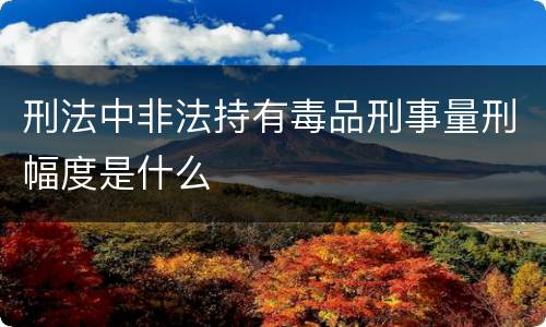 刑法中非法持有毒品刑事量刑幅度是什么
