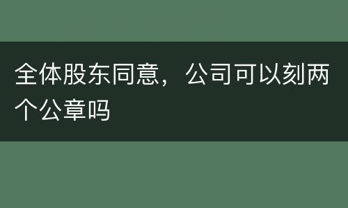 全体股东同意，公司可以刻两个公章吗