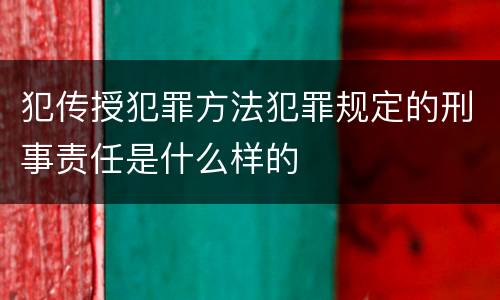 犯传授犯罪方法犯罪规定的刑事责任是什么样的