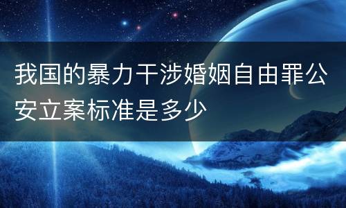 我国的暴力干涉婚姻自由罪公安立案标准是多少