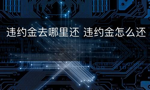 违约金去哪里还 违约金怎么还