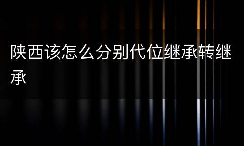 陕西该怎么分别代位继承转继承