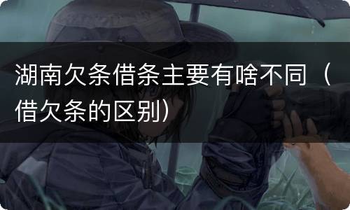 湖南欠条借条主要有啥不同（借欠条的区别）
