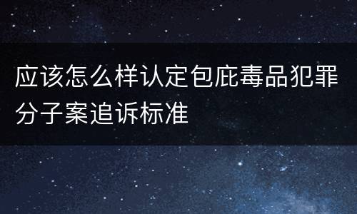 应该怎么样认定包庇毒品犯罪分子案追诉标准