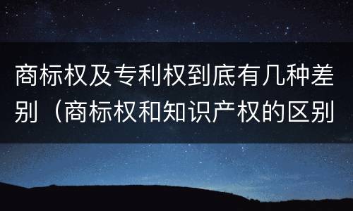 商标权及专利权到底有几种差别（商标权和知识产权的区别）