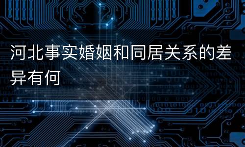 河北事实婚姻和同居关系的差异有何