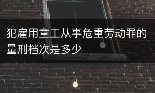 犯雇用童工从事危重劳动罪的量刑档次是多少