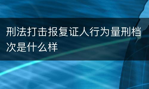 刑法打击报复证人行为量刑档次是什么样