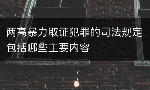 两高暴力取证犯罪的司法规定包括哪些主要内容