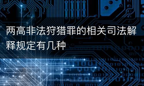 两高非法狩猎罪的相关司法解释规定有几种