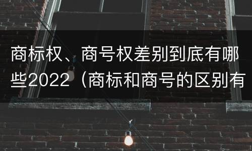 商标权、商号权差别到底有哪些2022（商标和商号的区别有哪些?）