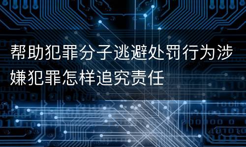 帮助犯罪分子逃避处罚行为涉嫌犯罪怎样追究责任