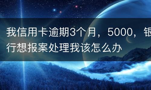 我信用卡逾期3个月，5000，银行想报案处理我该怎么办