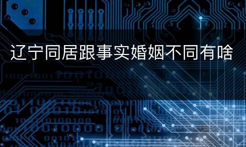 辽宁同居跟事实婚姻不同有啥