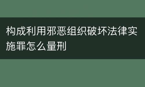 构成利用邪恶组织破坏法律实施罪怎么量刑