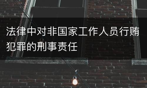 法律中对非国家工作人员行贿犯罪的刑事责任