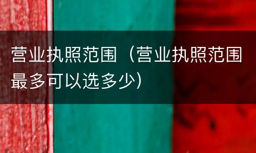 营业执照范围（营业执照范围最多可以选多少）