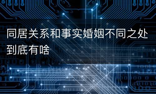 同居关系和事实婚姻不同之处到底有啥