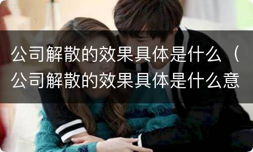 公司解散的效果具体是什么（公司解散的效果具体是什么意思）
